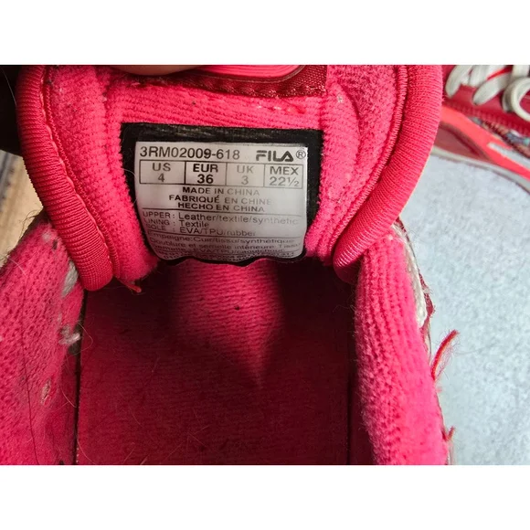 Women's Fila Red & Pink Sneakers US 4 - Picture 7 of 9